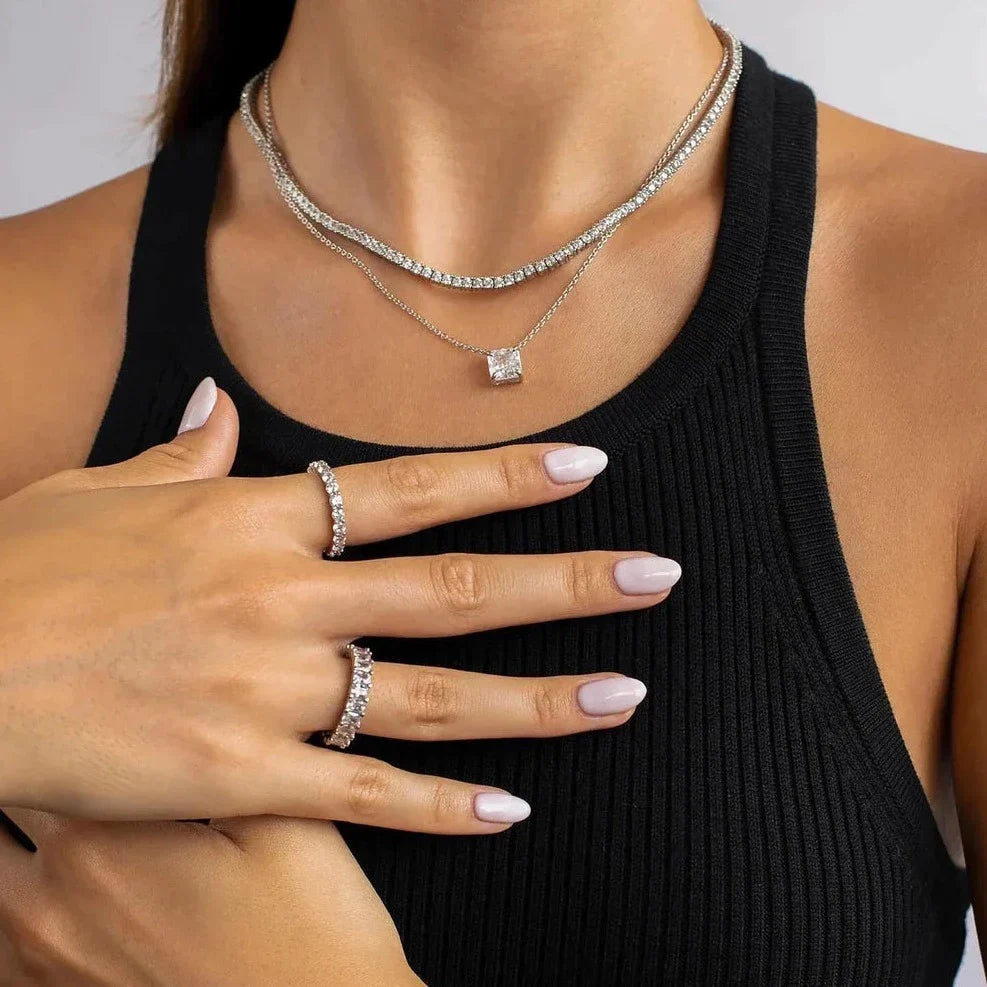 PRINCESS CUT PENDANT NECKLACE